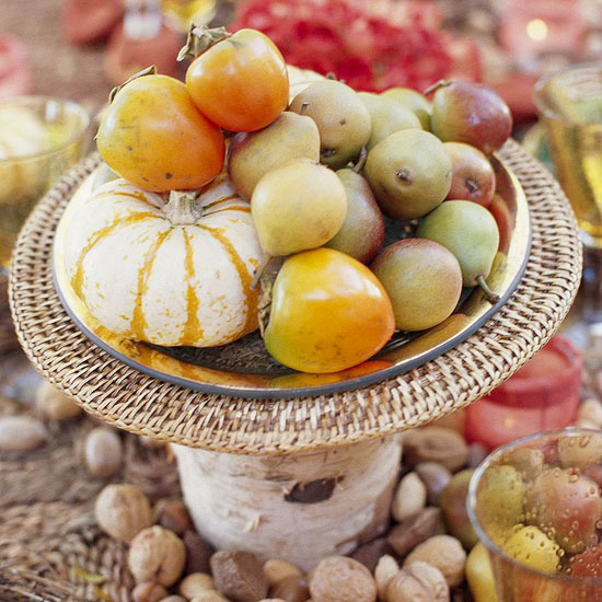décoration-automne-Halloween-citrouilles-coupe-fruits décoration d'automne