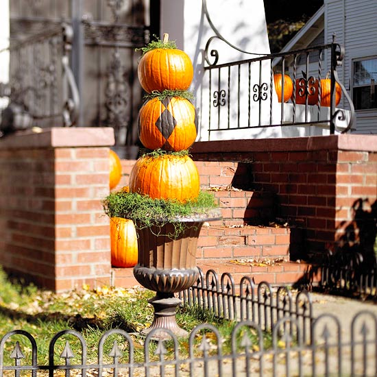 décoration-automne-Halloween-citrouilles-jardin-déco