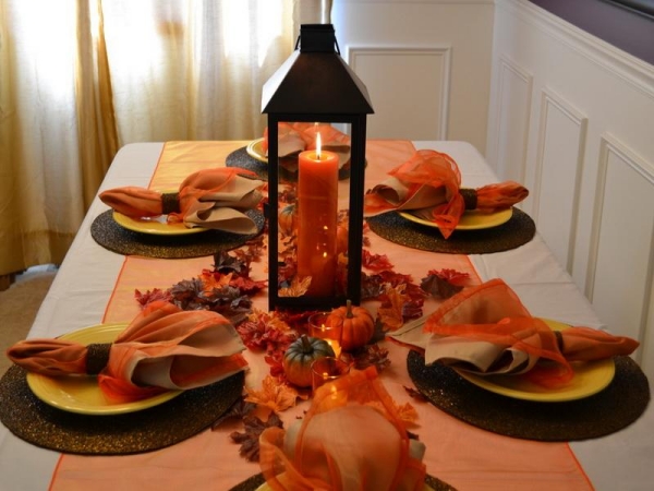 décoration-centre-table-lanterne-bougie-automne