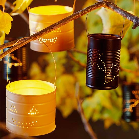 décoration-citrouille-Halloween-idées-DIY-boîtes-conserves-lanternes