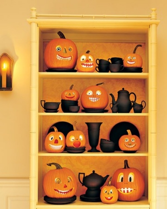 décoration-citrouille-Halloween-idées-DIY-décorées-amusantes décoration de citrouille Halloween