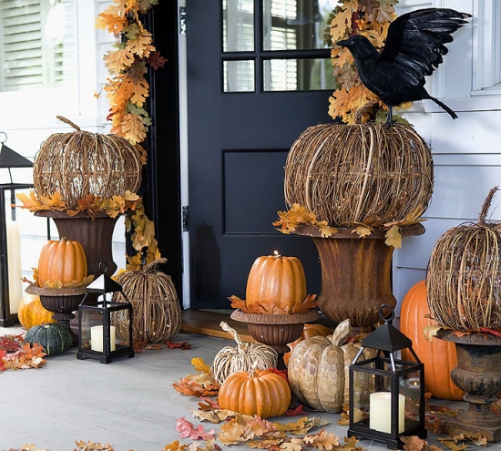 décoration-citrouille-Halloween-idées-DIY-extérieur décoration de citrouille Halloween