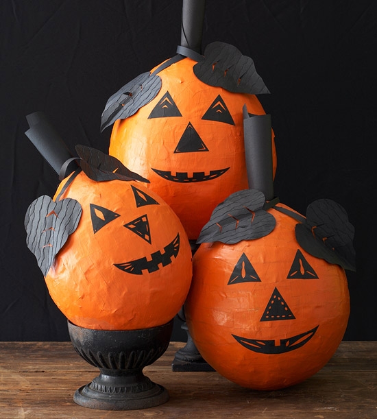 décoration-citrouille-Halloween-idées-DIY-papier décoration de citrouille Halloween