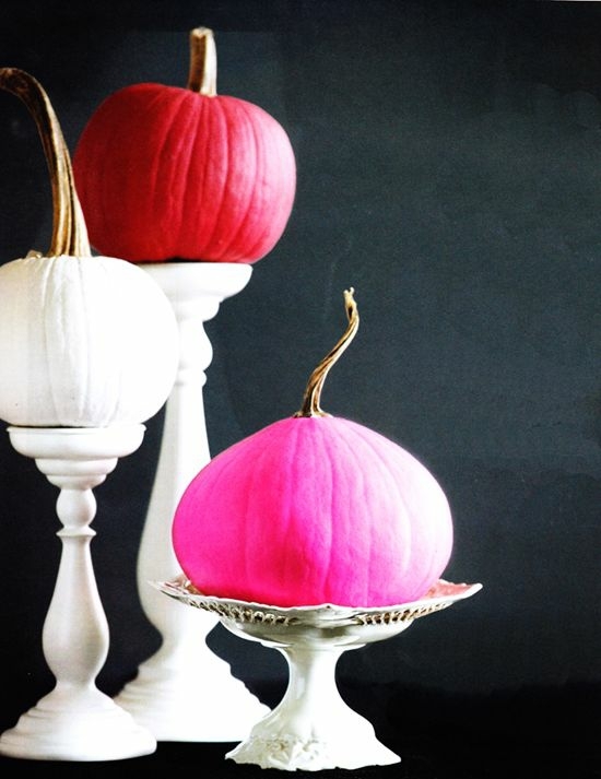 décoration-citrouille-automne-idées-magnifiques-peintes-rose