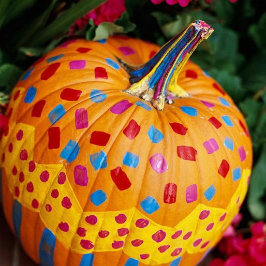 décoration-citrouille-automne-idées-magnifiques-peinture décoration de citrouille