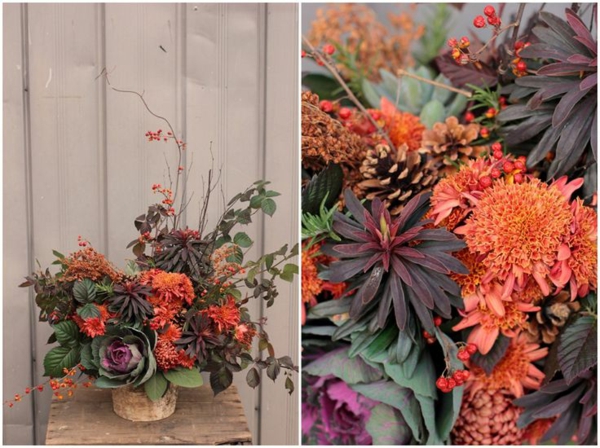 décoration-florale-belles-idées-fleurs-automne-orange-exotiques décoration florale