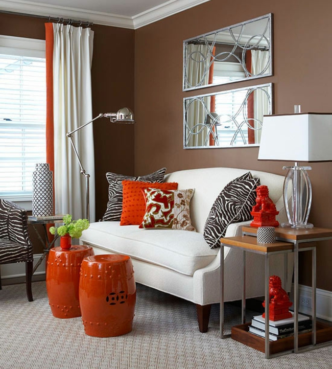 décoration-intérieure-inspirée-couleurs-automne-orange-blanc-imprimés-animaux décoration intérieure