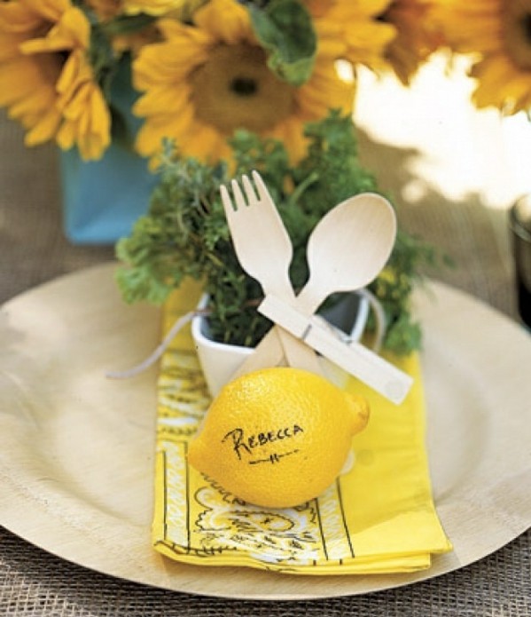décoration-table-DIY-idées-élégantes-citron-tournesols Décoration de table