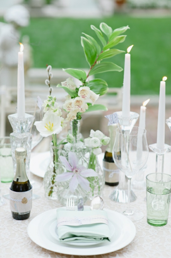 décoration-table-DIY-idées-élégantes-fleurs-blanches Décoration de table
