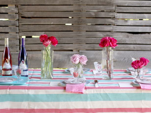 décoration-table-DIY-idées-élégantes-nappe-rayures