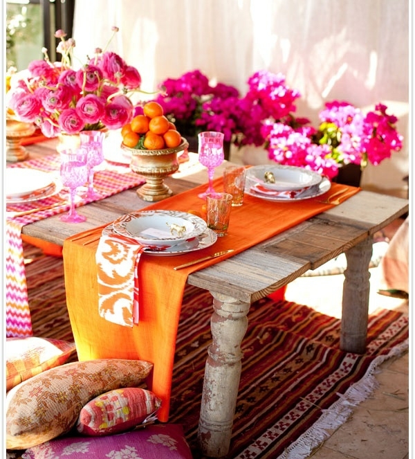 décoration-table-DIY-idées-élégantes-roses-mandarines