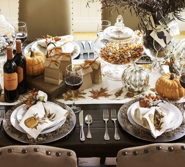 décoration de table automne style-campagnard-magnifique