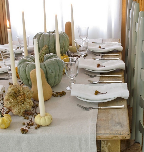 décoration-table-style-rustique-citrouilles-porte-bougies
