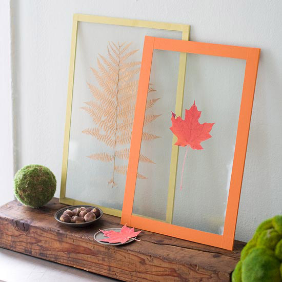 décoration automnale créative et artistique feuilles-cadres
