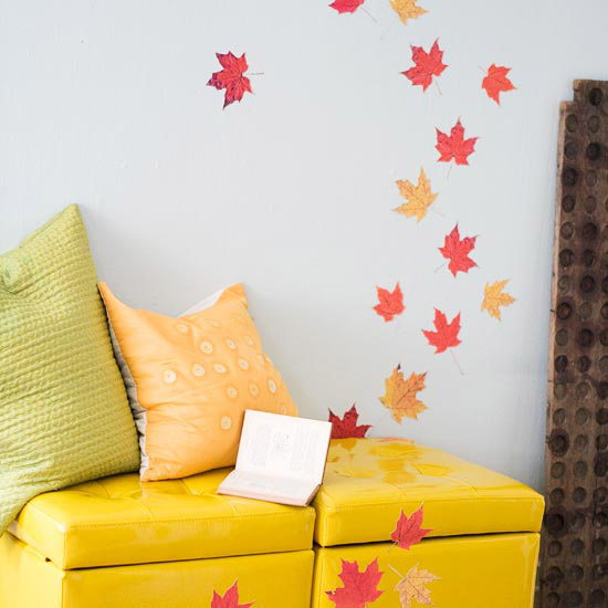 décoration automnale créative chute-feuilles