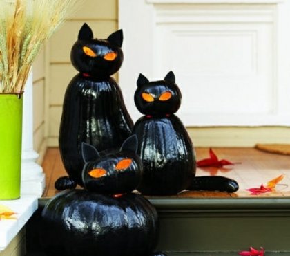 décoration-automne-DIY-idées-faciles-inspirantes-chats-citrouilles-noires