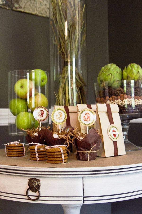 décoration-buffet-biscuits-gâteaux-artichauts-pommes-vertes