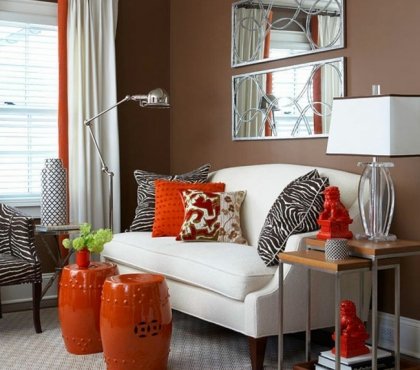 décoration-intérieure-inspirée-couleurs-automne-orange-blanc-imprimés-animaux