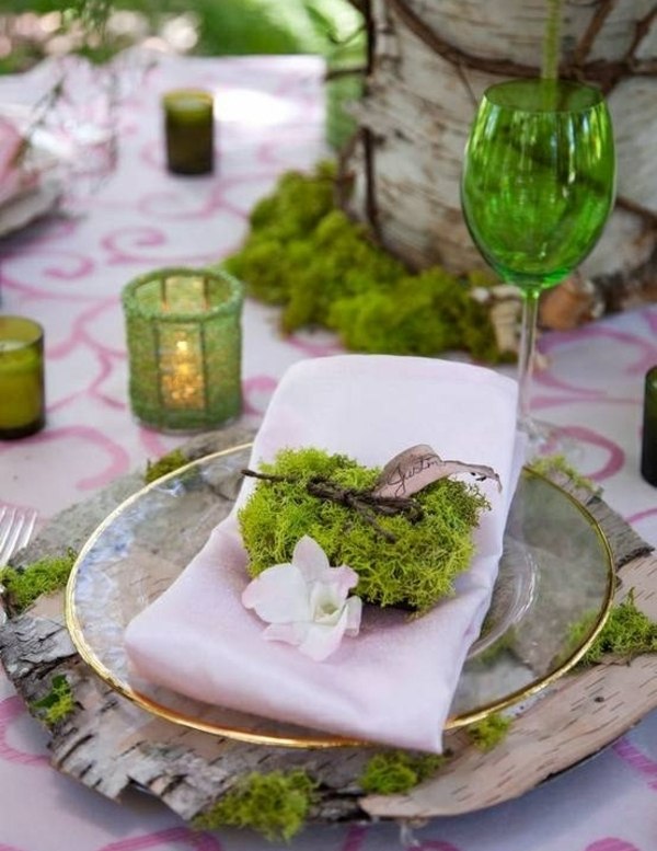 décoration-table-DIY-idées-élégantes-verre-vin-vert