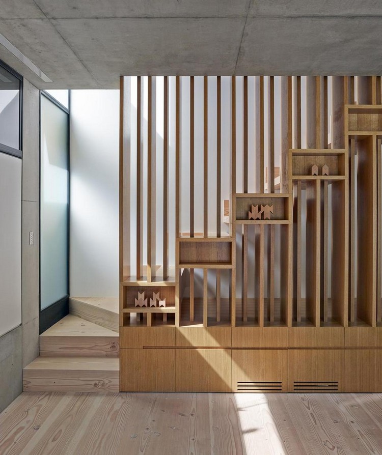 escaliers design et modernes -bois-rangements