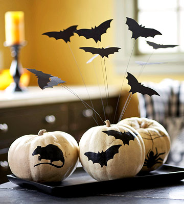 idée décoration d'Halloween chauve-souris-noir-souris