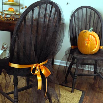 idée-décoration-d'Halloween-citrouille-ruban-orange