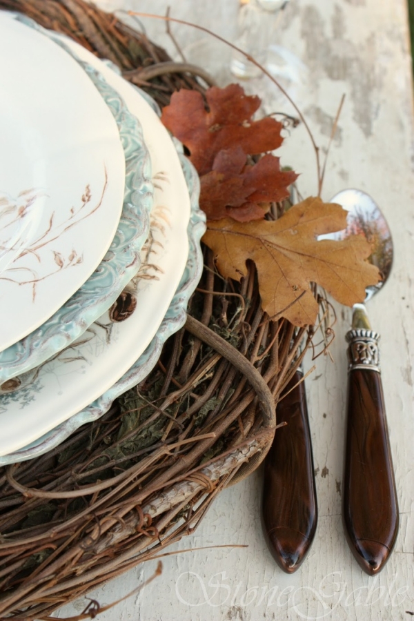 idée de décoration de table fête-automne-matériaux-naturels