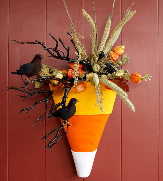 idée-originale-décoration-d'Halloween-corbeau-noir