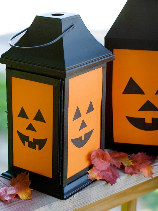 idée-originale décoration d'Halloween  lanterne-orange
