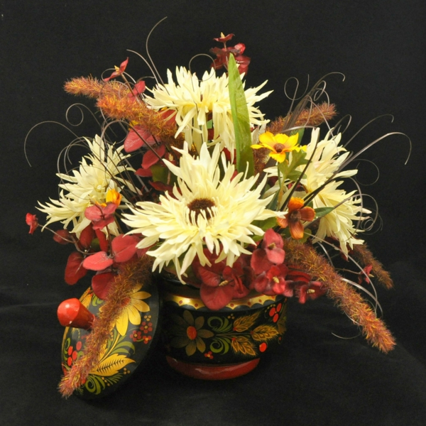 idée-originale-décoration-de-table-d'automne-bouquet-original