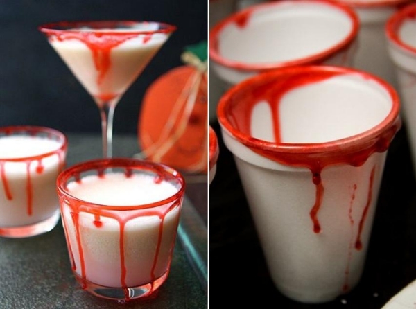 idées-décoration-Halloween-Dexter-gobelets-verres-tachs-sang idées de décoration Halloween