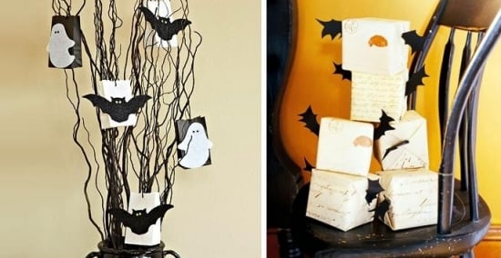 idées-décoration-Halloween-chats-noirs-chauves-souris-noires-fantômes décoration pour Halloween