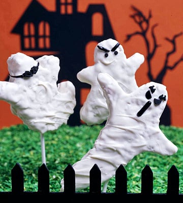 idées-décoration-Halloween-fantômes-adorables-figures-chocolat-blanc décoration pour Halloween