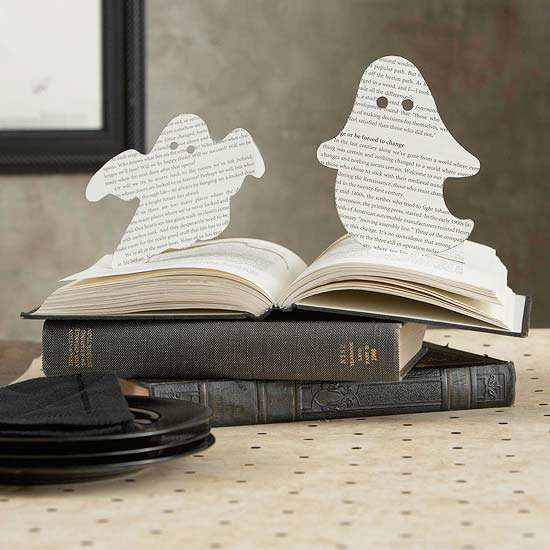 idées-décoration-Halloween-fantômes-adorables-livres décoration pour Halloween