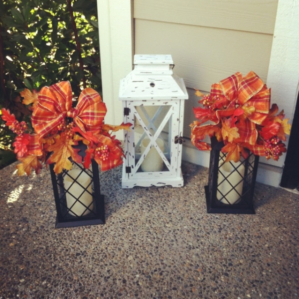 idées-décoration-automnale-lanternes-bougies-feuilles-automne-rubans