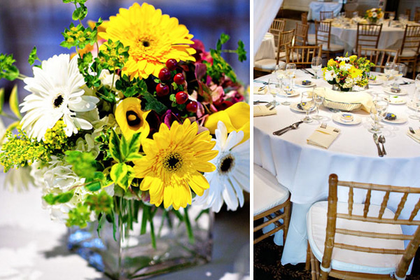 idées-décoration-fêtes-table-atmosphère-romantique-fleurs-jaunes