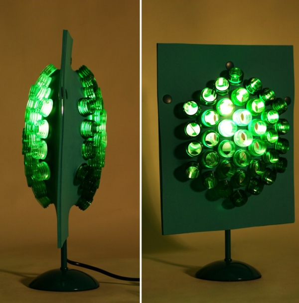 idées de déco lampe-plastique-verte