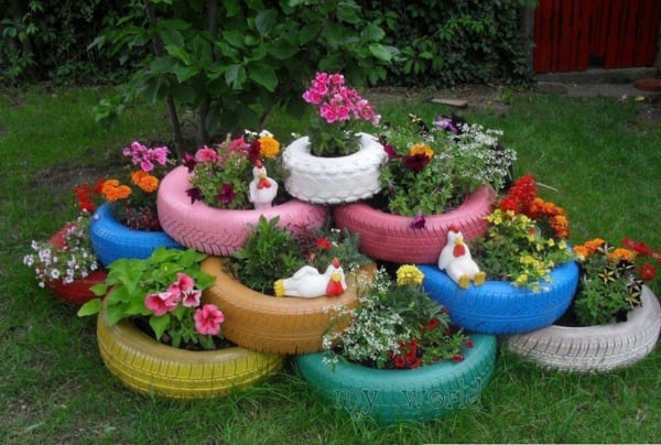 idées de déco pots-fleurs-couleurs-vives