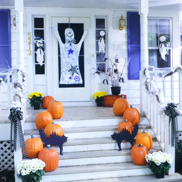 idées-originales  décoration pour Halloween citrouilles-oranges-cats-fantasmagoriques