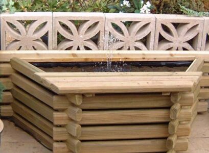 idée-bassin-de-jardin-banc-bois-ornament-béton