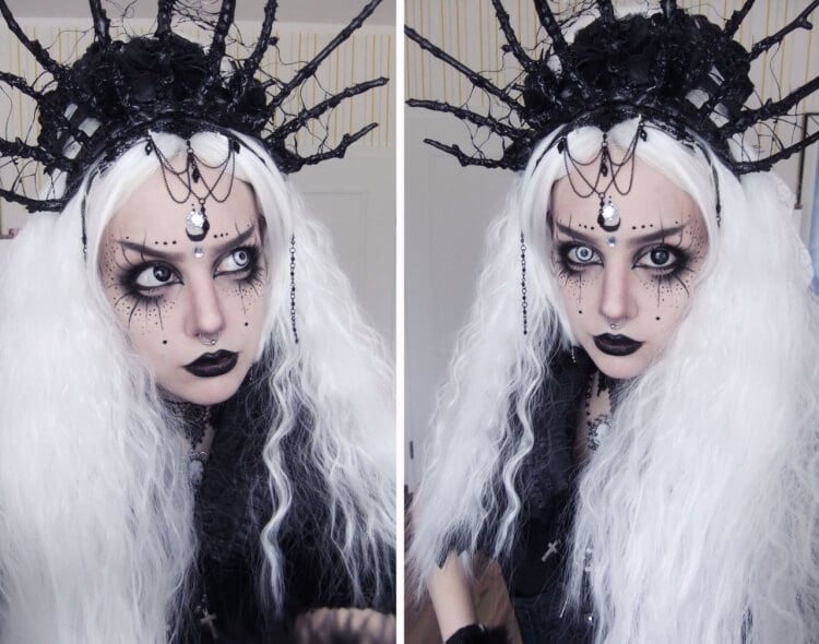 idée maquillage gothique femme fête halloween