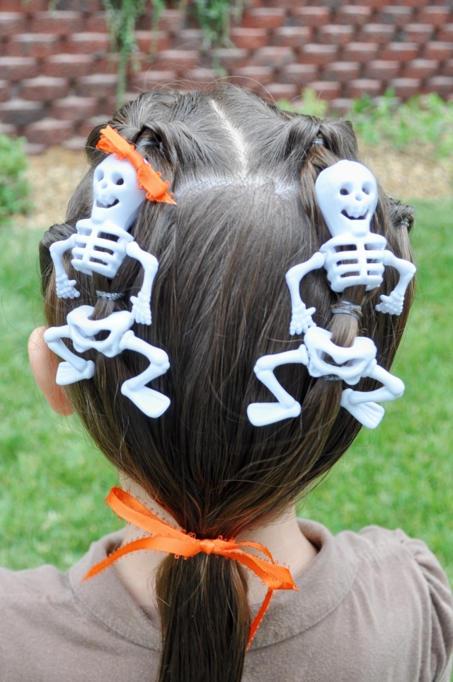 idées-coiffure-fille-squelettes-idées-costumes-Halloween-magnifiques costumes d'Halloween