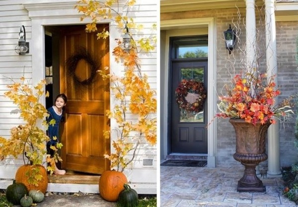 idées-déco-porte-entrée-automnale-feuilles