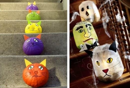 idées-décoration-Halloween-chats-noirs-chauves-souris-gourdes