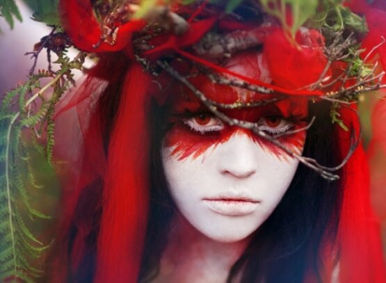 idées-maquillage-rouge-vive-idées-costumes-Halloween-magnifiques