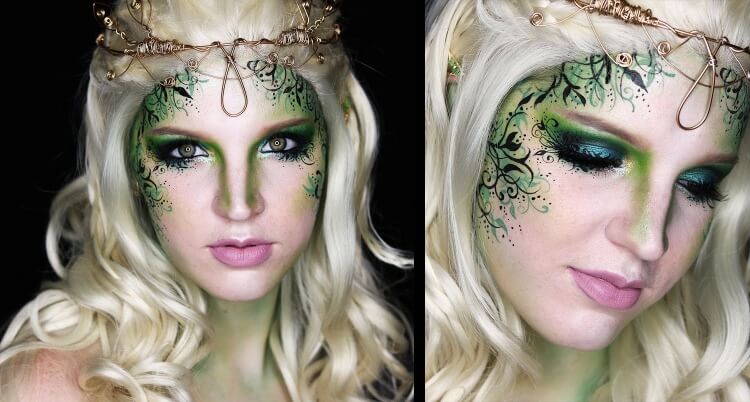 maquillage femme pour halloween fée couleurs vives
