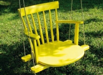 meuble-de-jardin-balançoire-bois-jaune