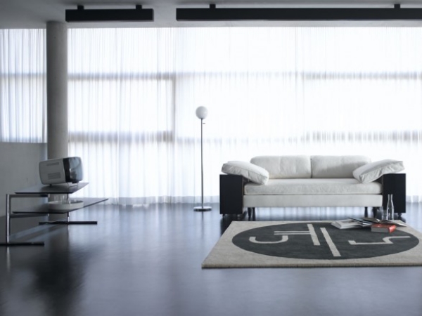 meuble-design-salon-style-contemporain-canapé-blanc-noir
