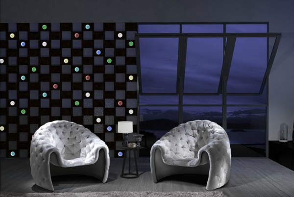meubles design pour le salon fauteuils-capitonnés-touch-blanc-gris