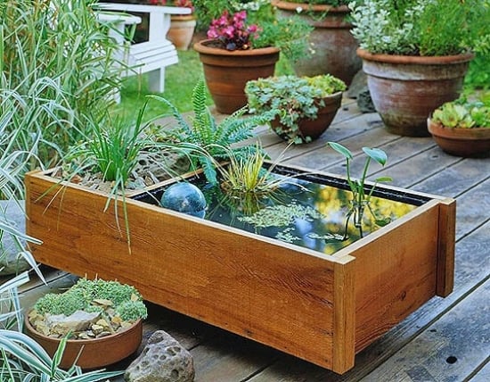 mini bassin revêtement-bois-forme-rectangulaire